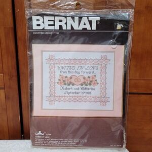 Bernat‎ Counted Cross Stitch Kit United In Love HO4176 Made in USA